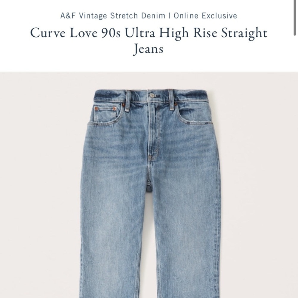 Abercrombie Curve Love 90s Ultra High Rise 28 Medium Wash